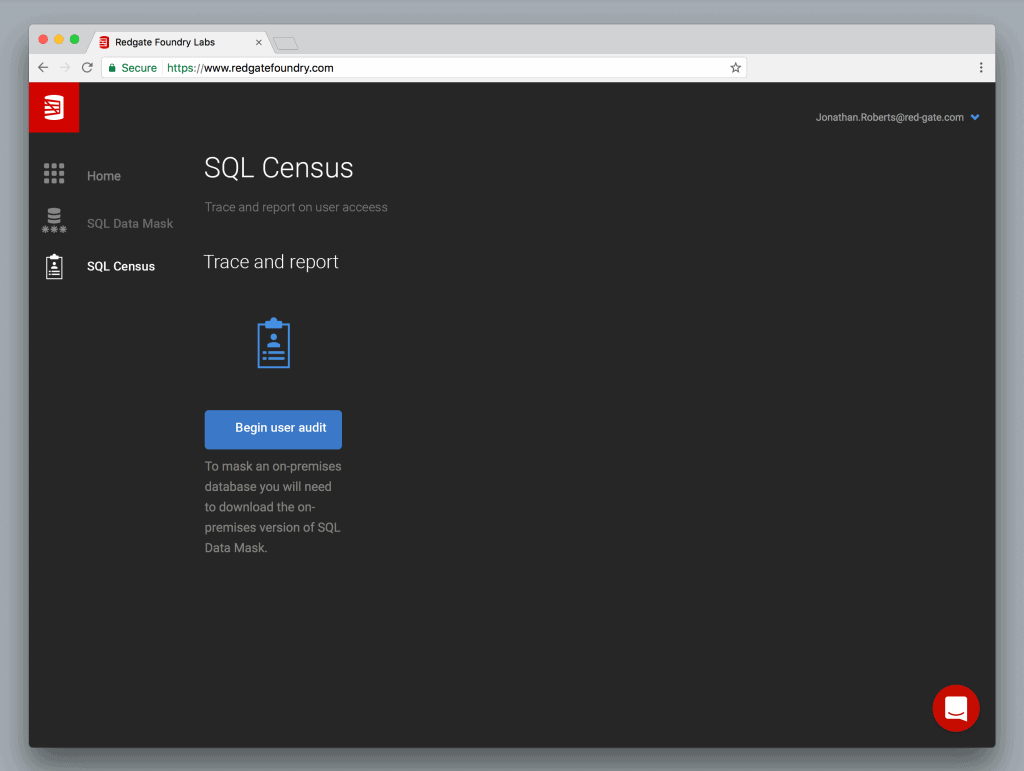 SQL Census - Start Screen