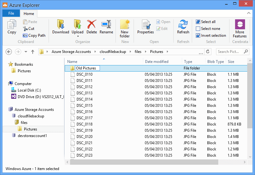 change blob properties in microsoft azure storage explorer