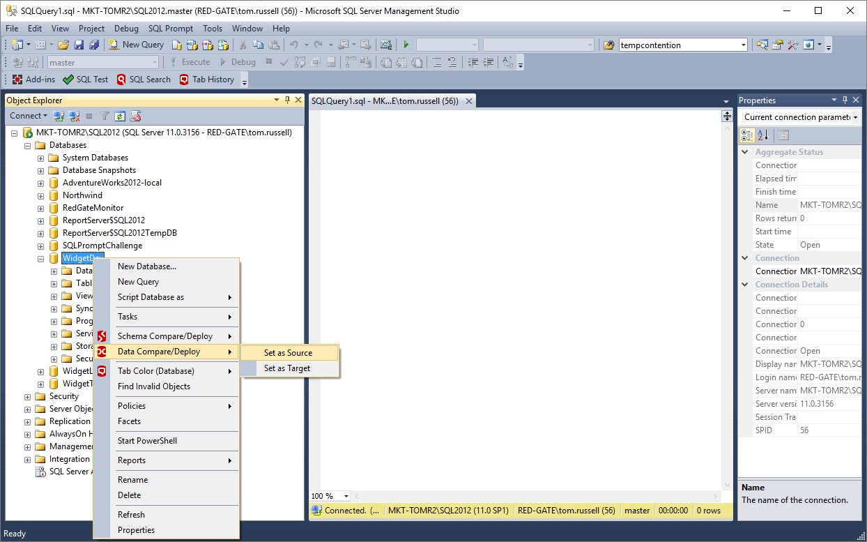 Ms sql server compare databases