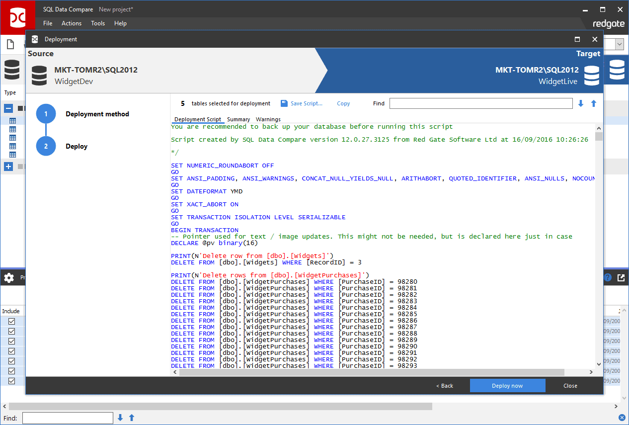 Free sql compare