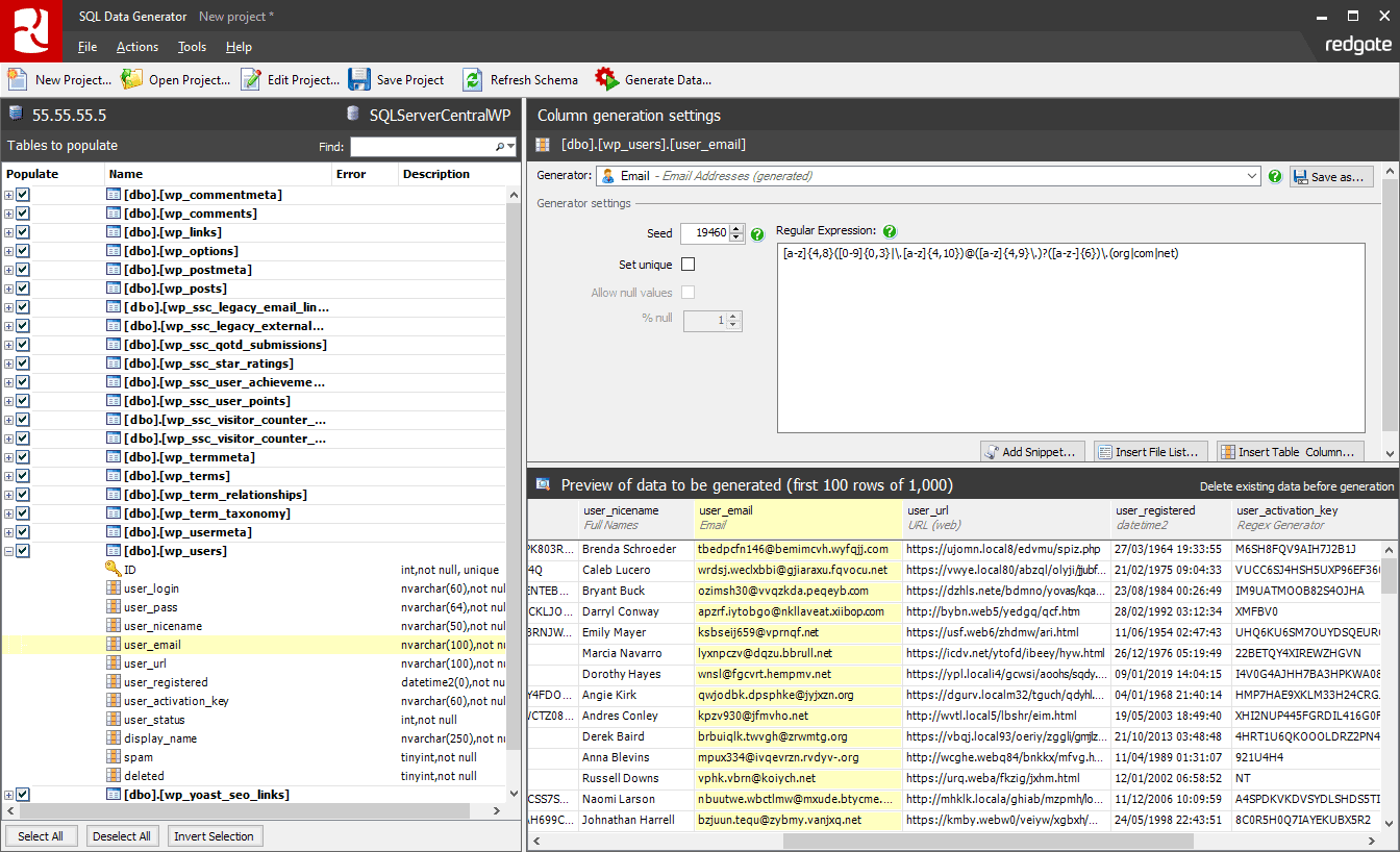 SQL Data Generator - Data Generator For MS SQL Server 