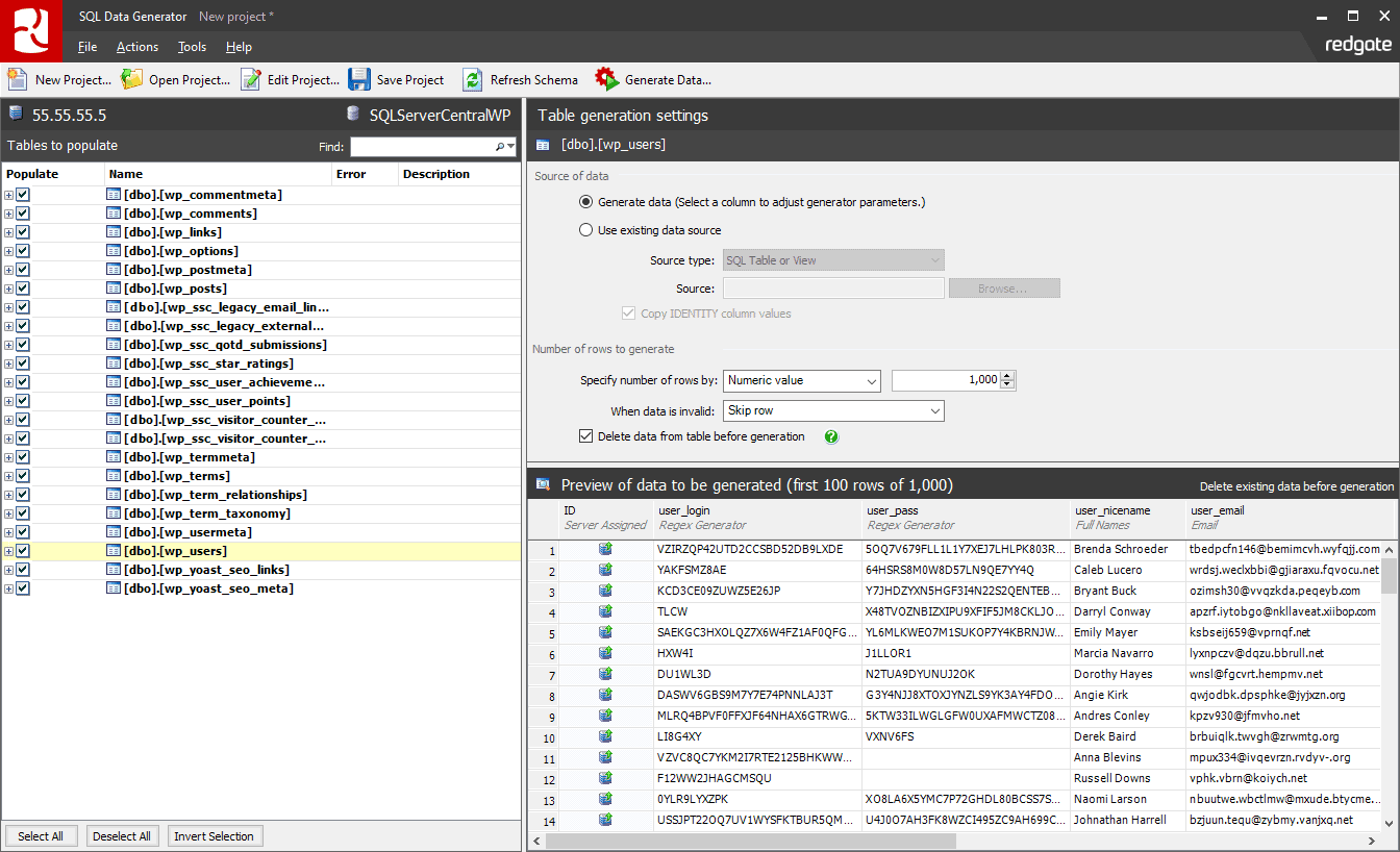 redgate sql prompt invalid object new table