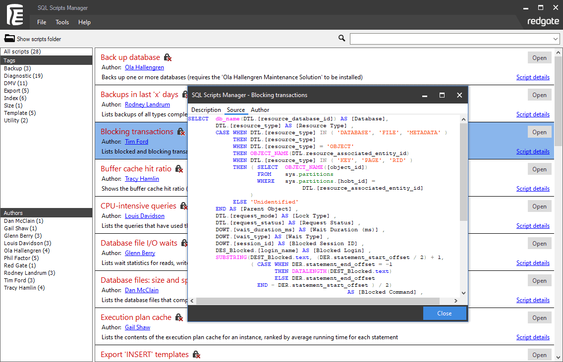 Free SQL Server Administration Scripts SQL Scripts Manager