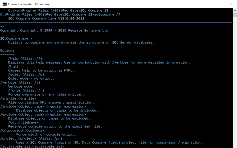 Sql command line. Using SQL. Database compare что это.