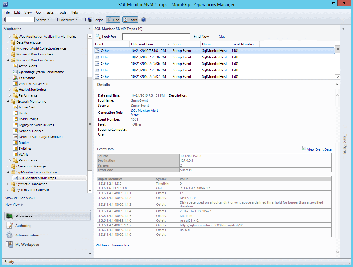 SQL Monitor SCOM 