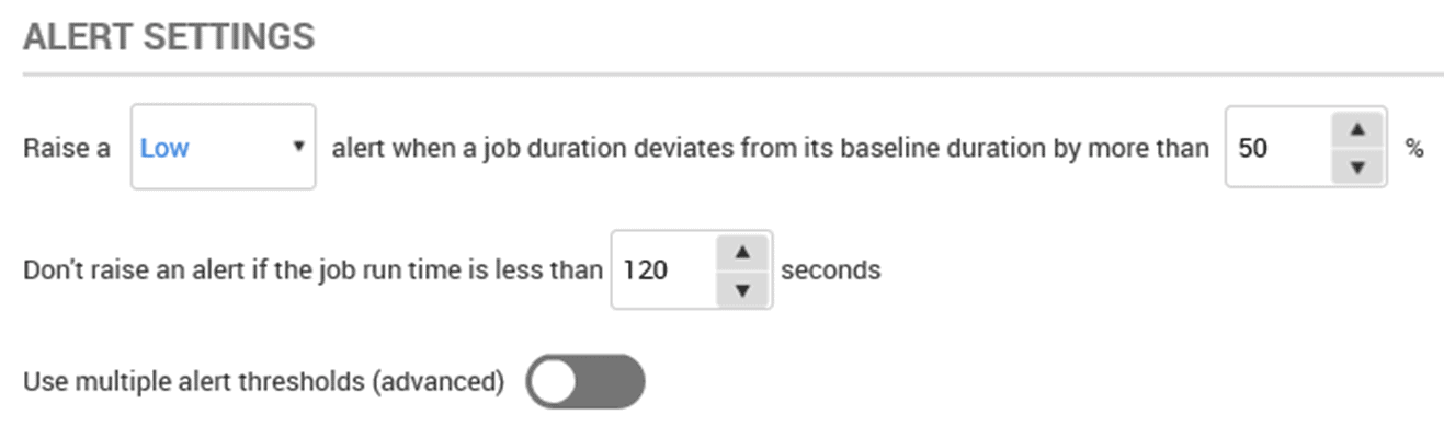 SQL Agent job duration unusual alert