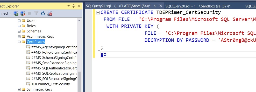 SQL Clone backup TDE 10