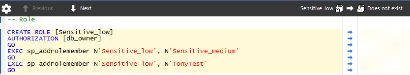 comparing database roles