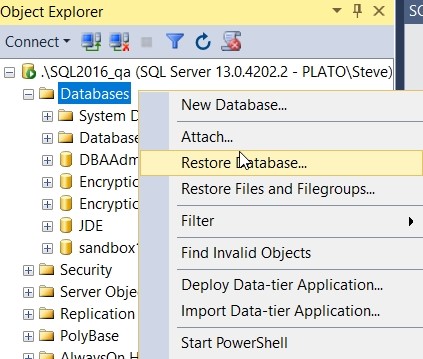 Backup and restore of a SQL Clone | Redgate