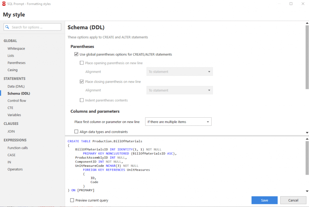 sql prompt 8 what