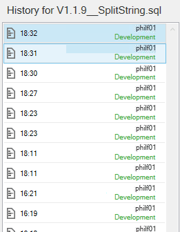 SQL history query versions