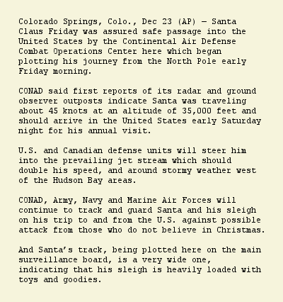 NORAD Santa Tracker story 4