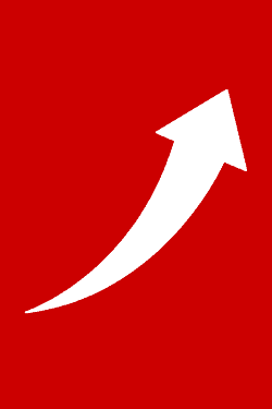 upward arrow indicating progress