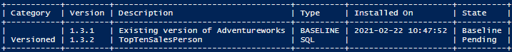 Baseline for a production database