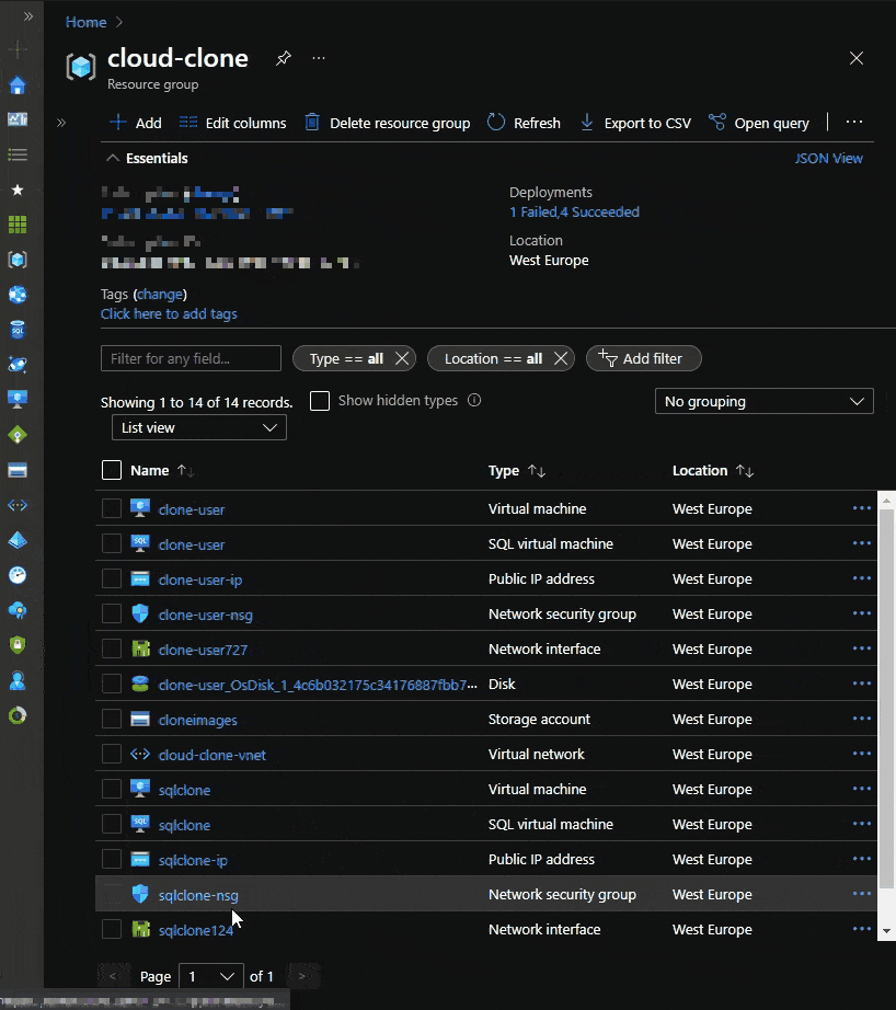 Add Network Security Group Rules to connect Azure VM to local machine