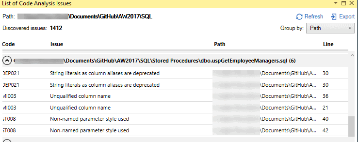 SQL code smells uncovered using bulk code analysis