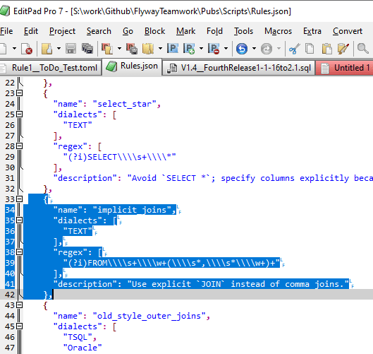 Editing Rules in JSON