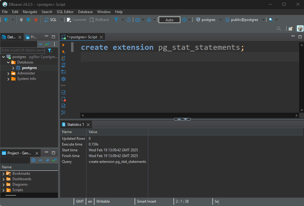 create pg_stat_statements extension
